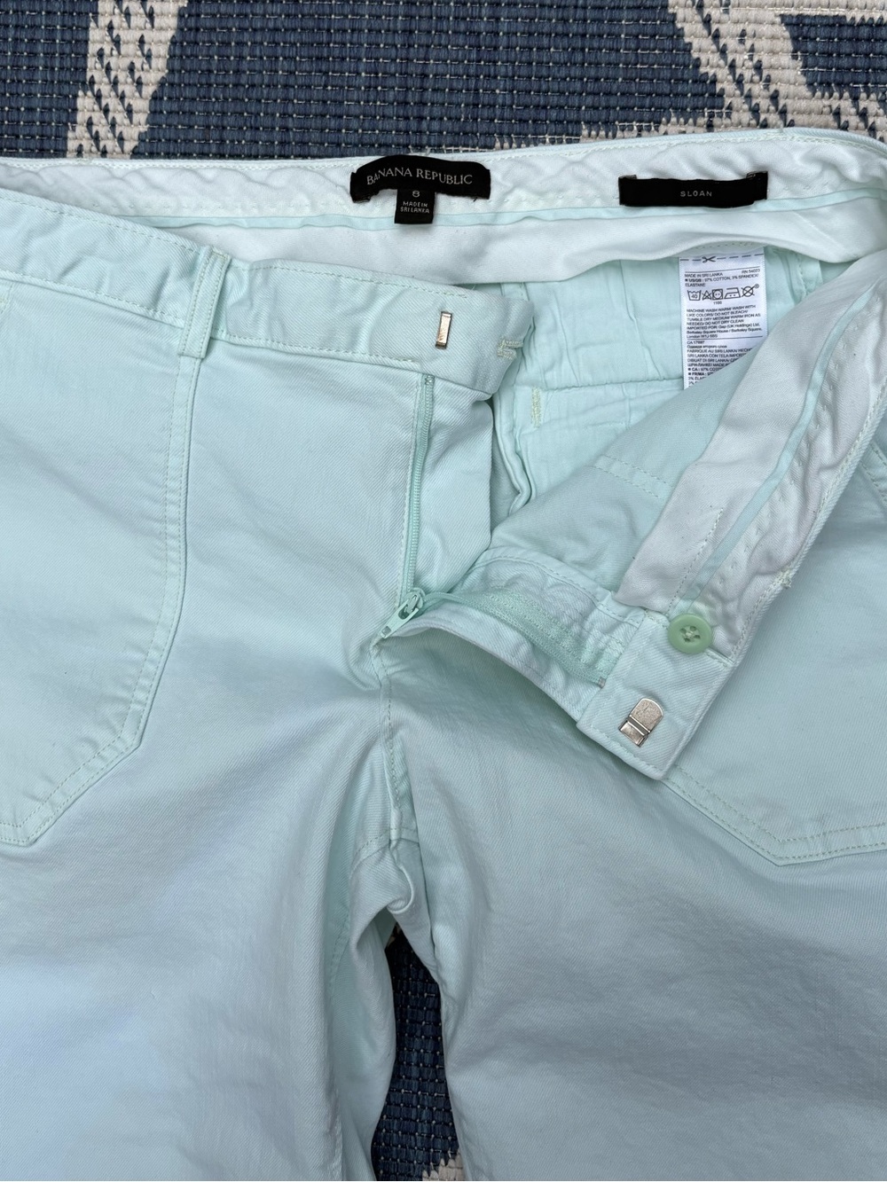 Banana Republic Sloan Utlity Jeans, Cool Mint - Picture 3 of 7